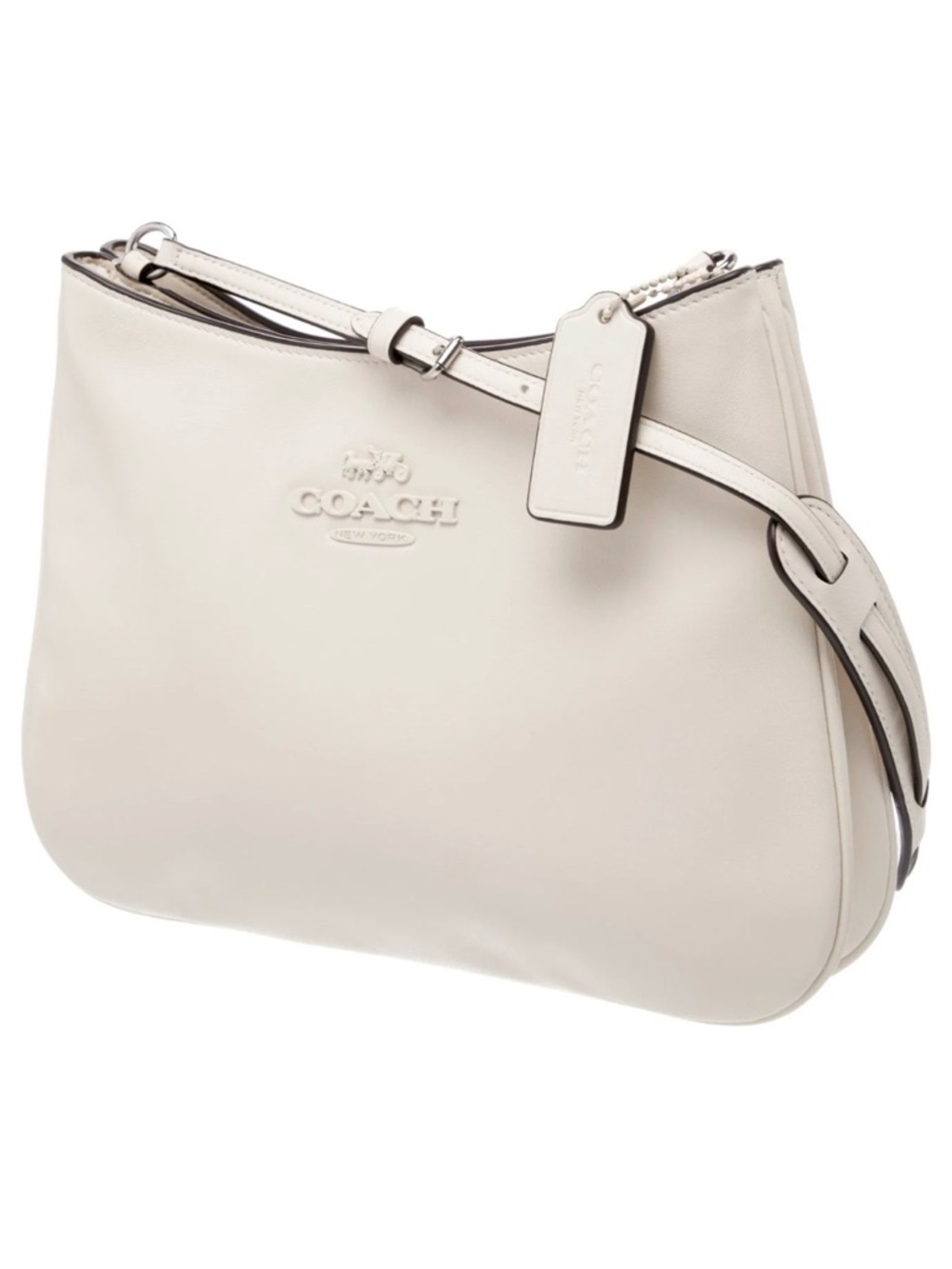 Coach Cream Pebbled Leather Hobo Shoulder Bag